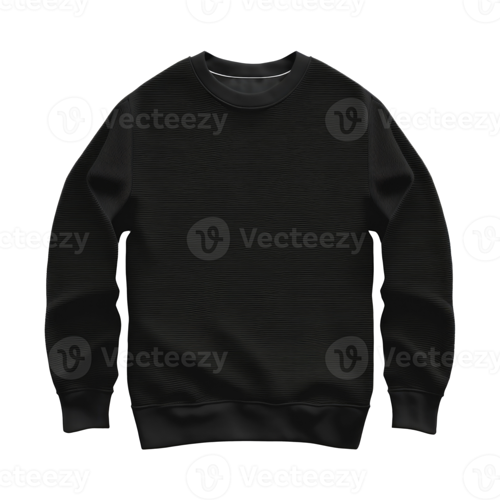 Black sweatshirt isolated. cut out png