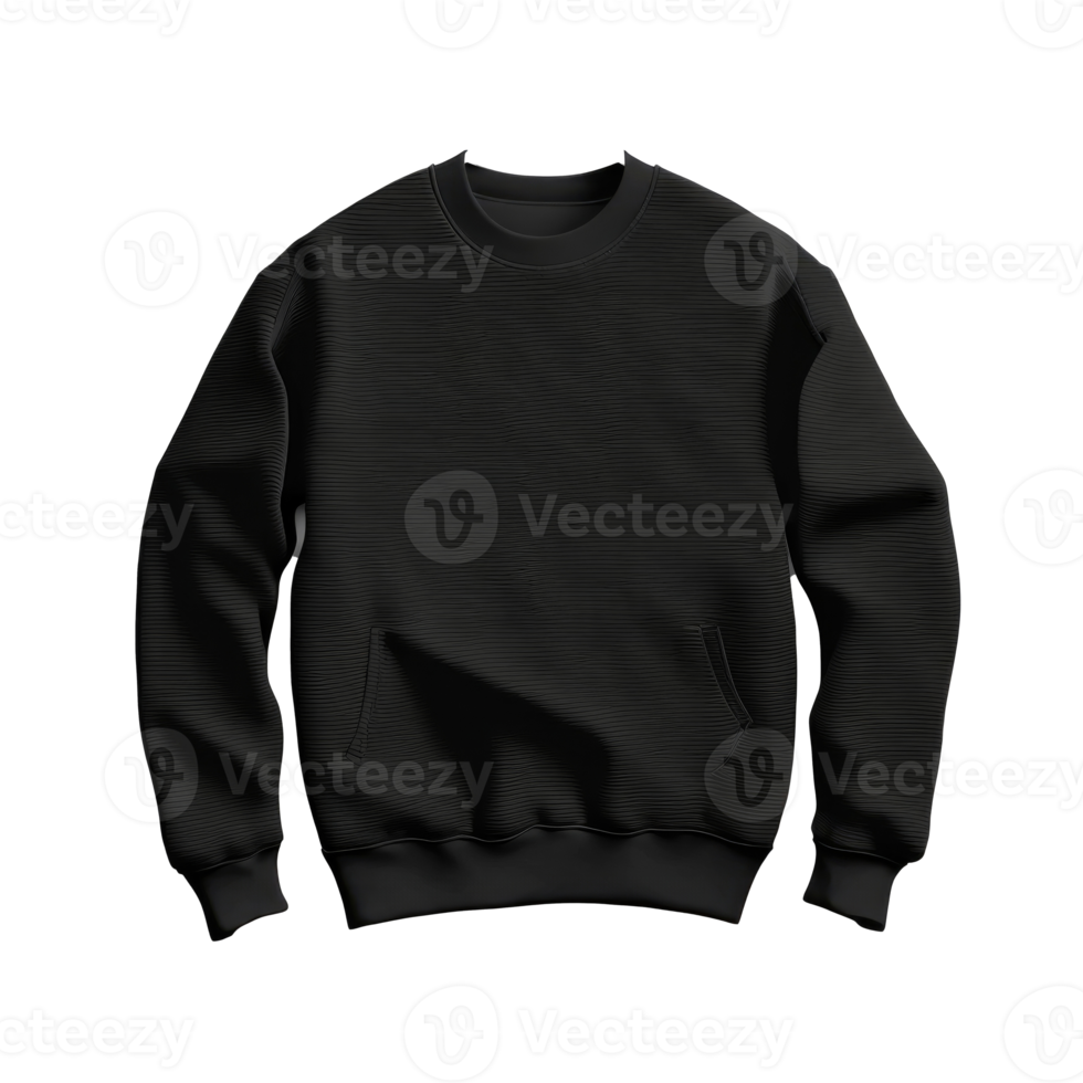 Black sweatshirt isolated. cut out png