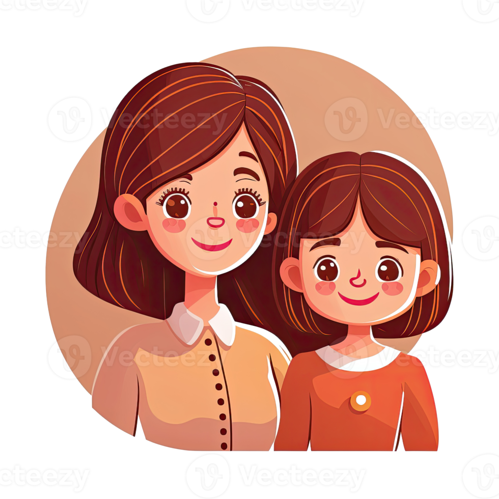 Mutter und Tochter Karikatur 22206230 PNG