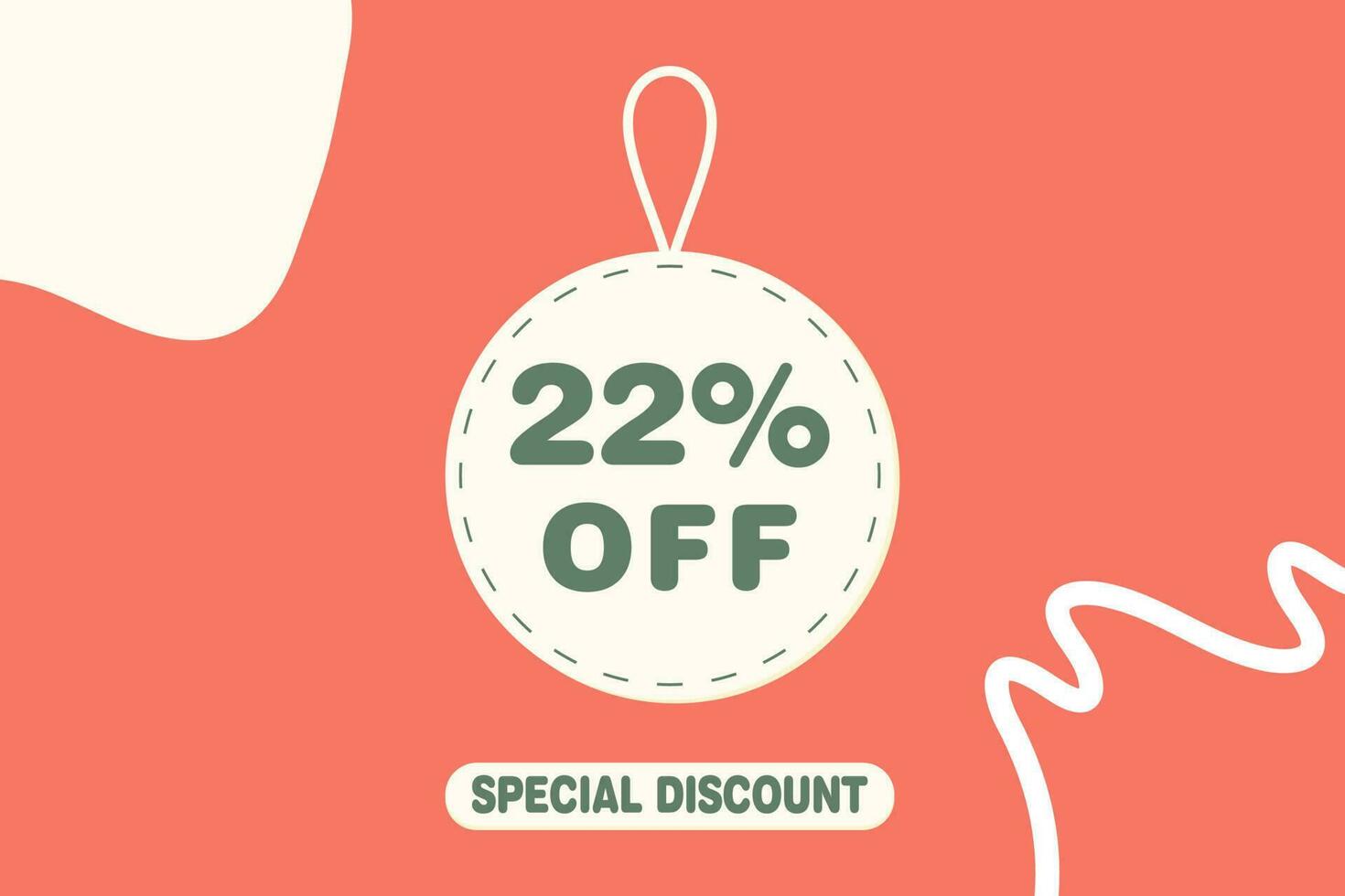 22 percent Sale and discount labels. price off tag icon flat design. vector