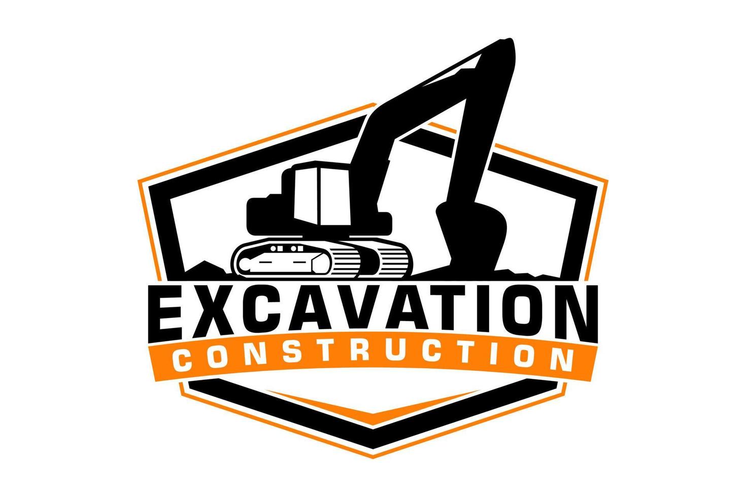 Excavator logo template vector. Heavy equipment logo vector for construction company.