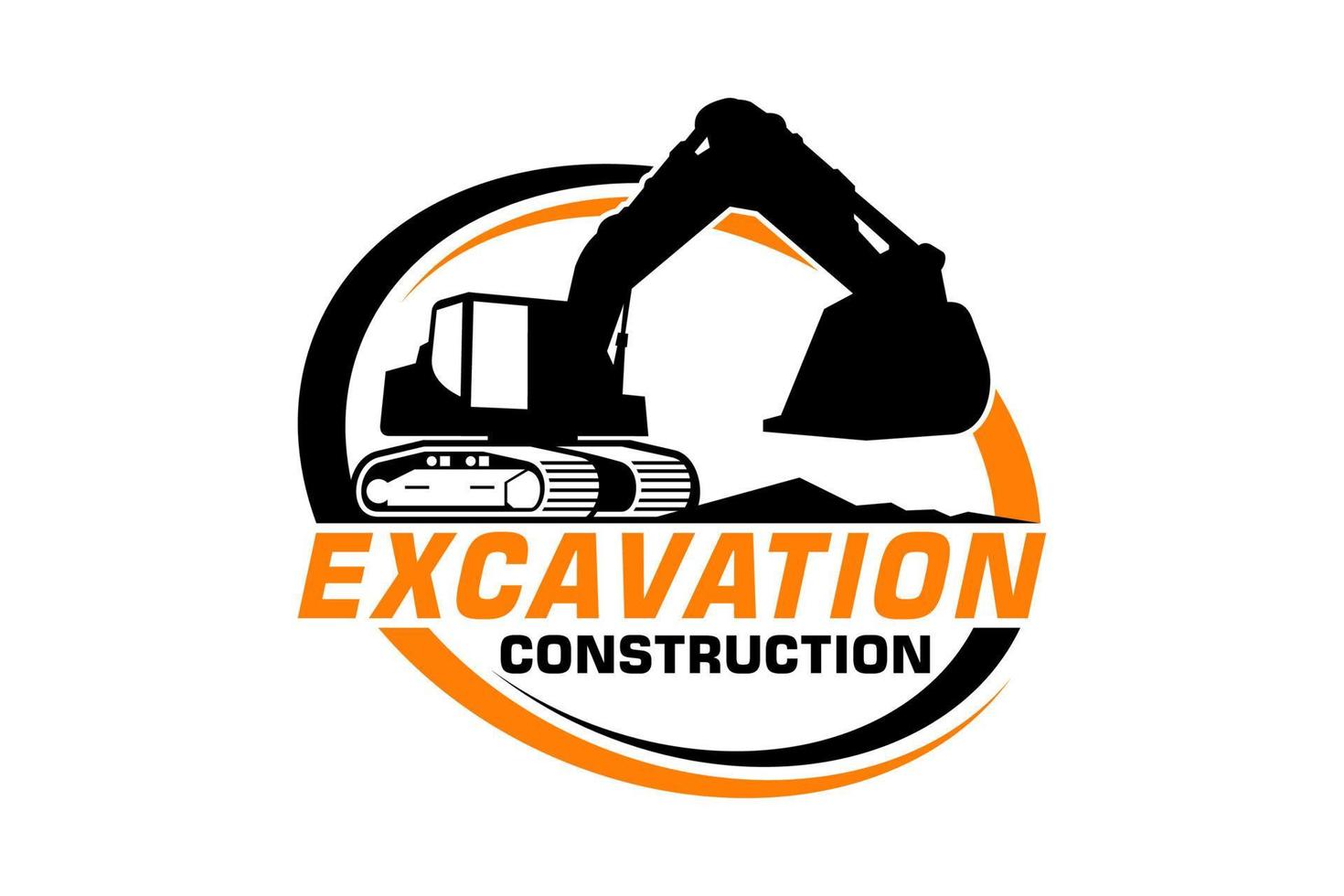 Excavator logo template vector. Heavy equipment logo vector for construction company.