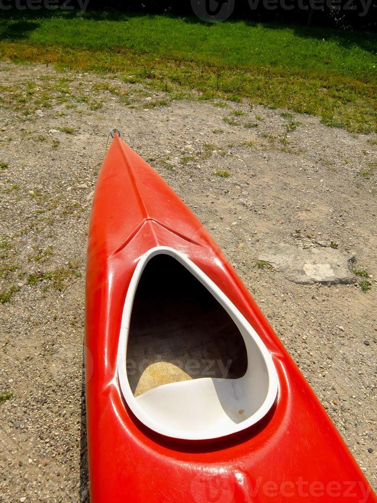 Red kayak boat photo