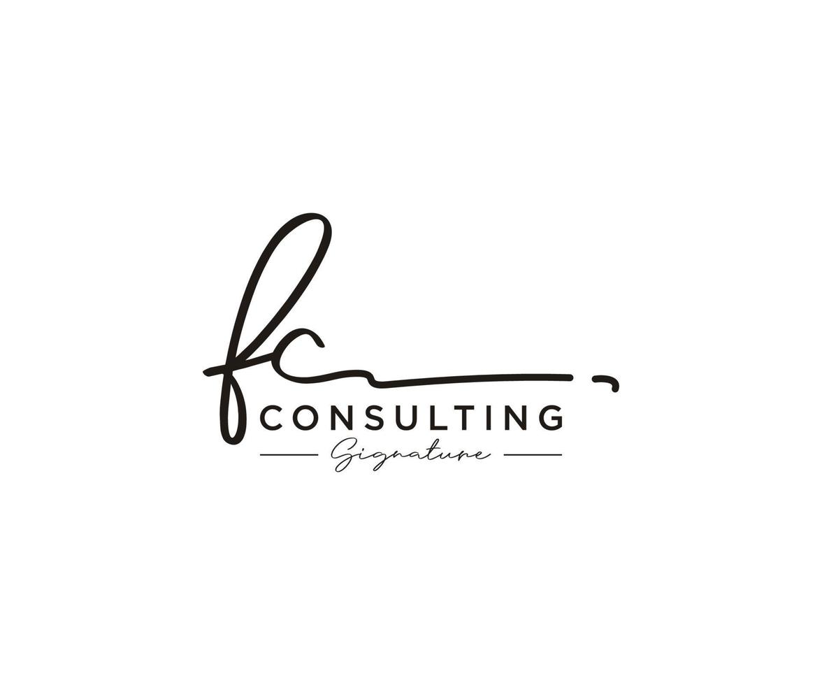Initial FC signature logo collection template vector. Hand drawn Calligraphy lettering Vector illustration.