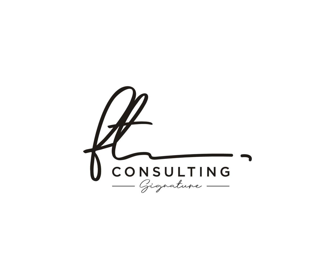 Initial FT signature logo collection template vector. Hand drawn Calligraphy lettering Vector illustration.