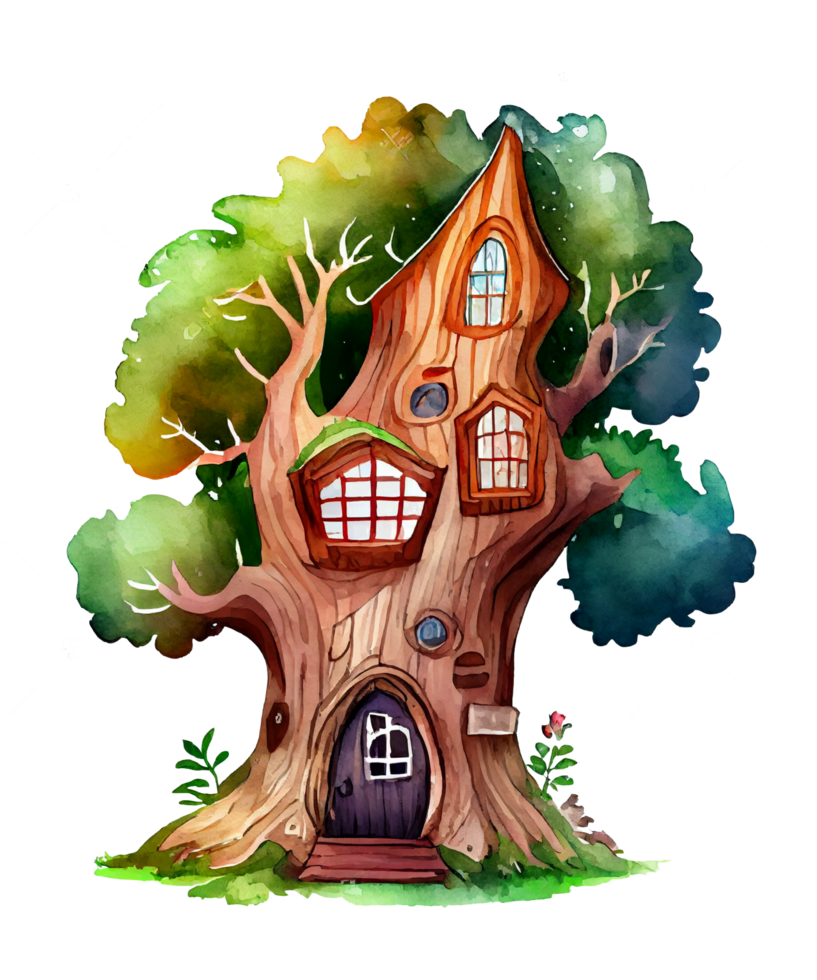 free-grande-rbol-casa-acuarela-22206578-png-with-transparent-background