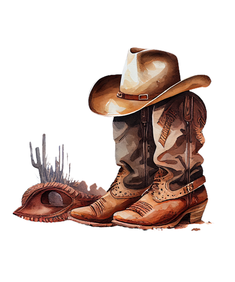 Free Western boots Watercolor 22206881 PNG with Transparent Background