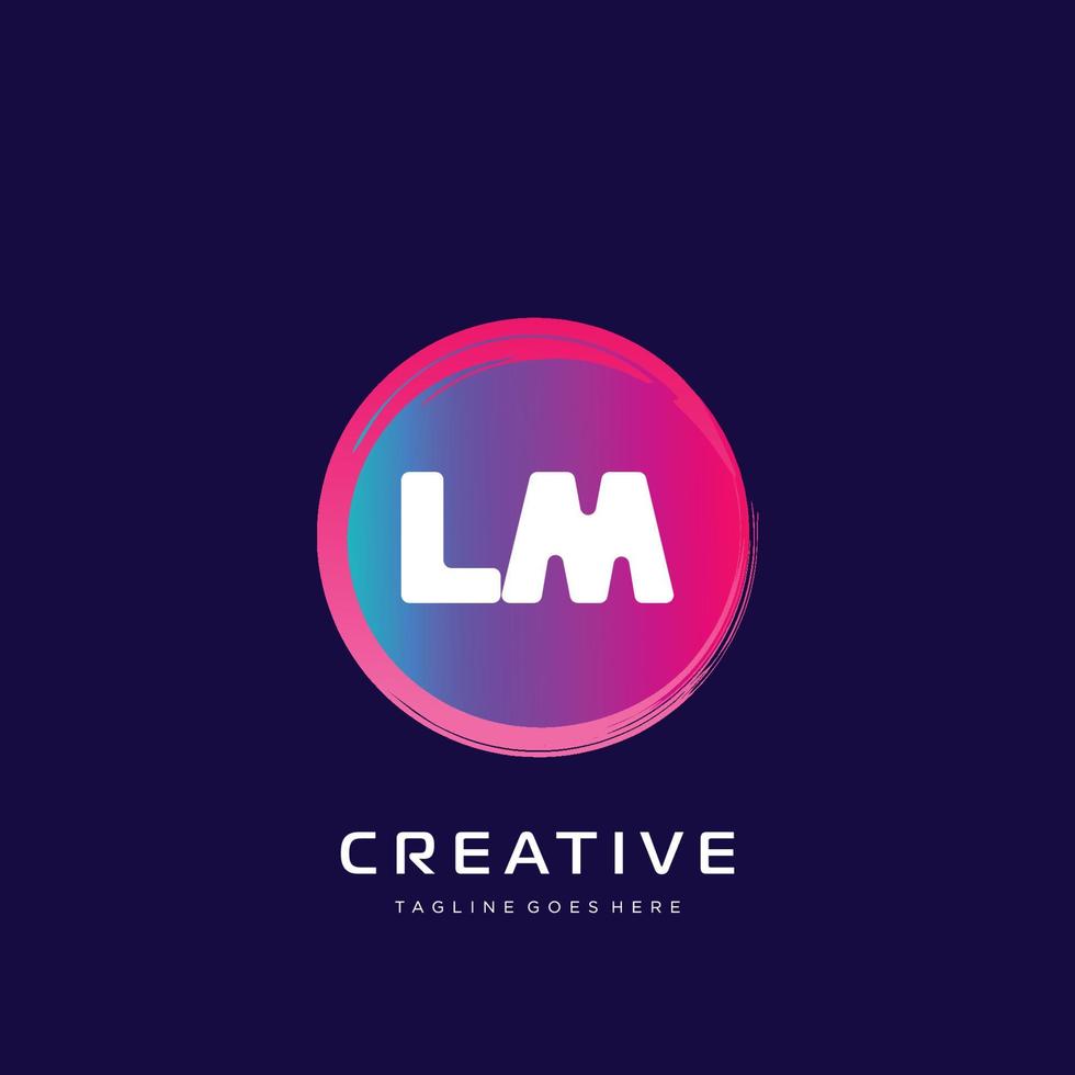 LM initial logo With Colorful template vector. vector