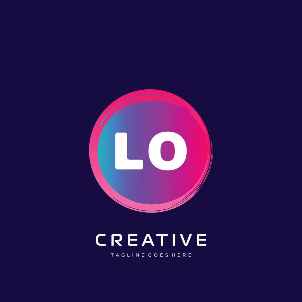 LO initial logo With Colorful template vector. vector