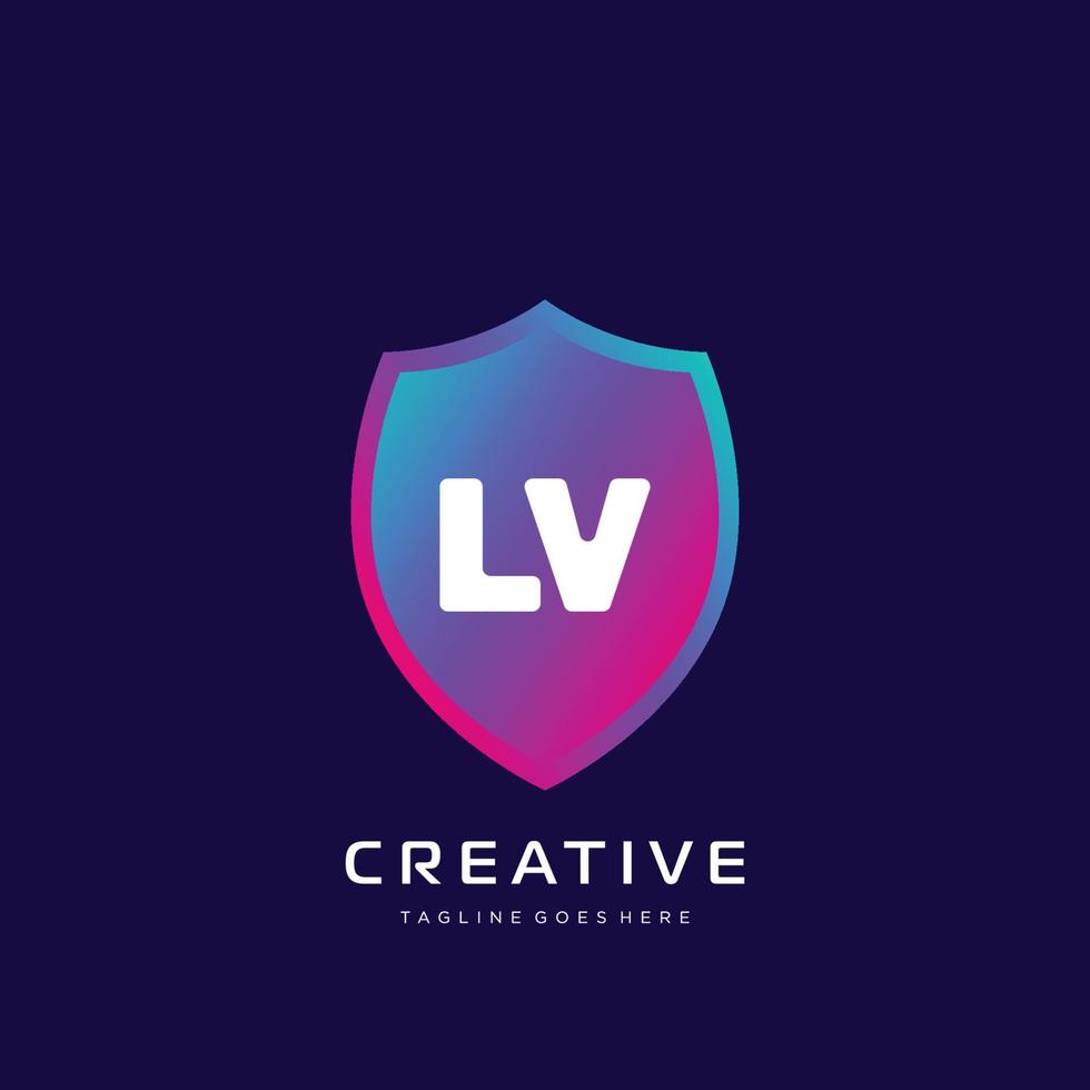 LV initial logo With Colorful template vector. vector