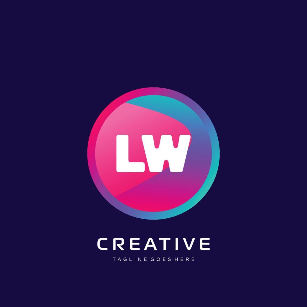 LW initial logo With Colorful template vector. vector