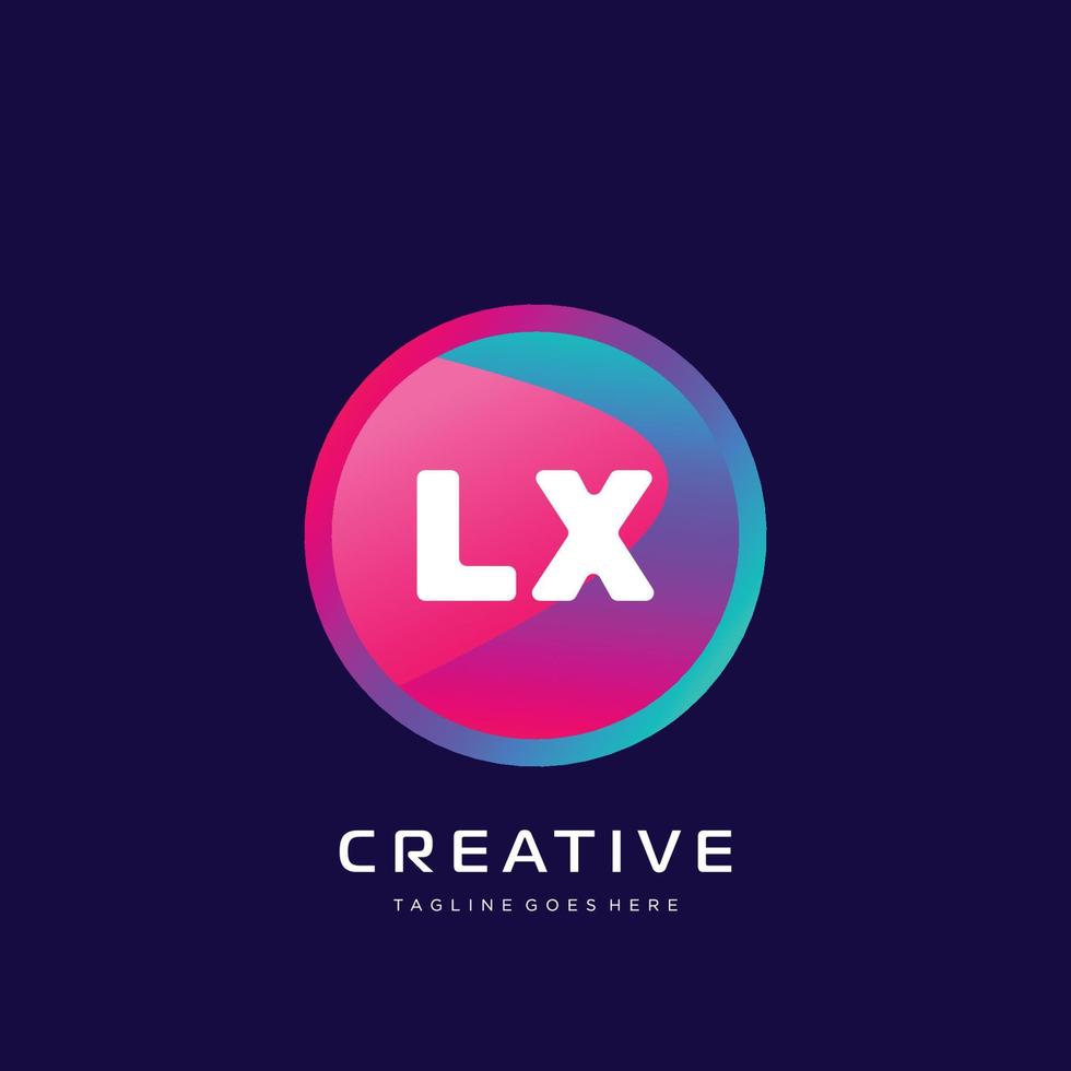 LX initial logo With Colorful template vector. vector