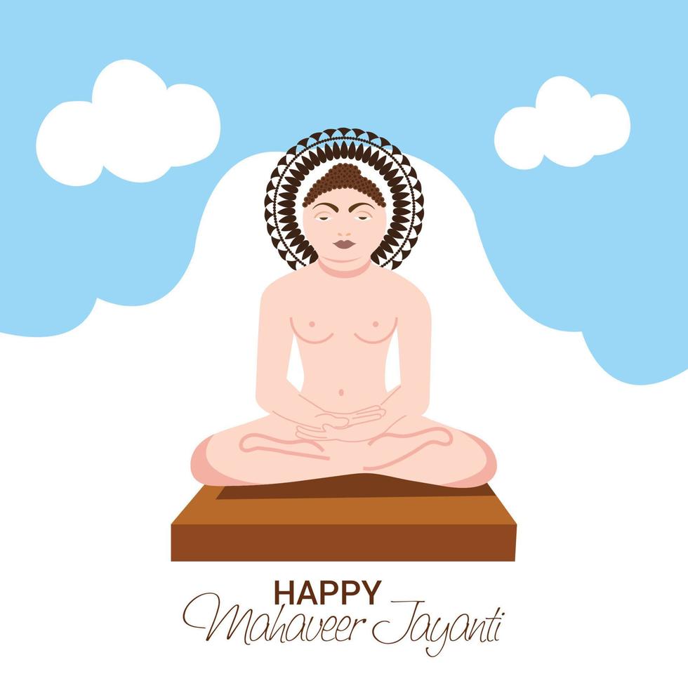 Vector illustration Of a Background  for Mahaveer Jayanti Celebration.