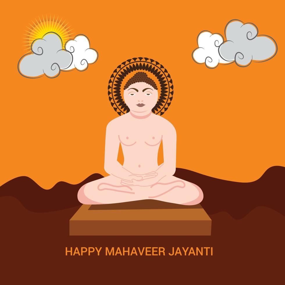 vector ilustración de un antecedentes para mahaveer Jayanti celebracion.