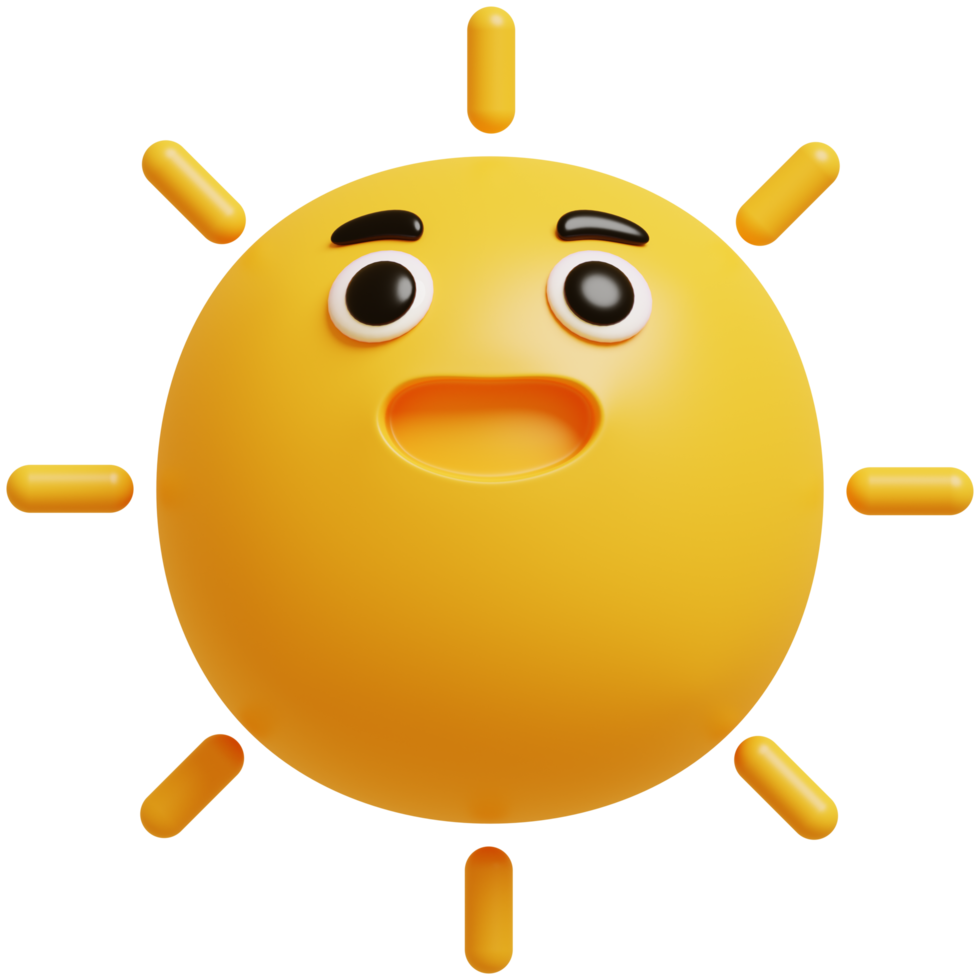 3D Sun Emoji.Happy sun, funny cute character. png