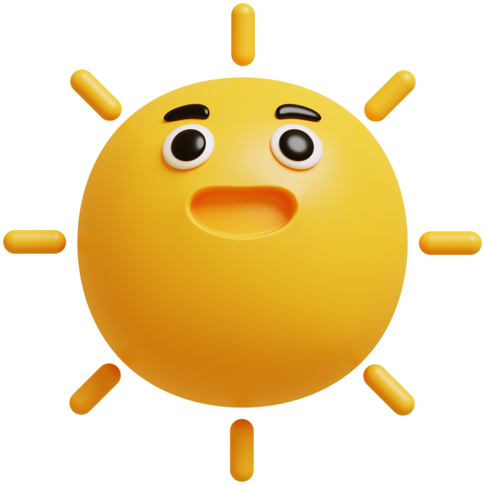 3D Sun Emoji.Happy sun, funny cute character. 22207036 PNG