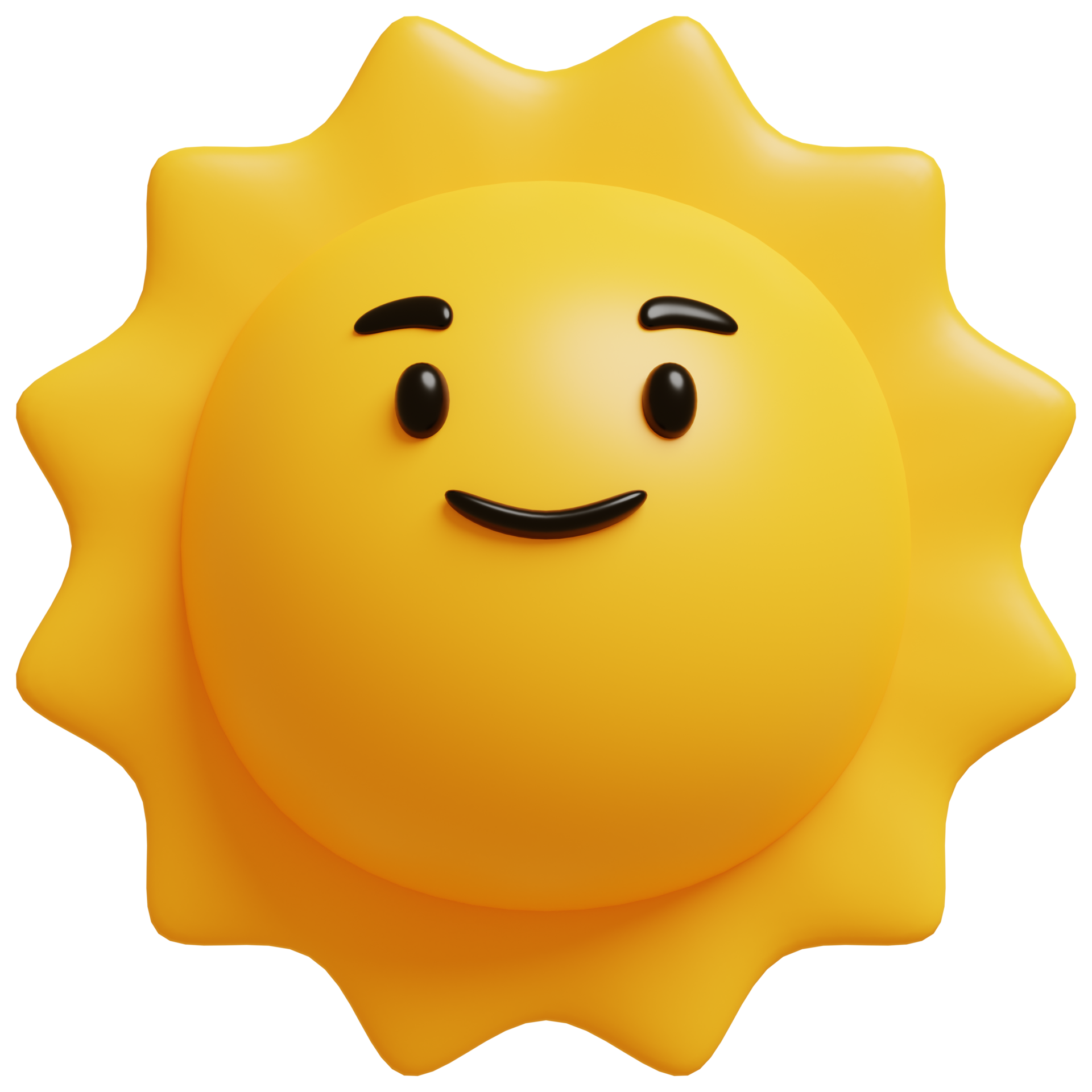 3D Sun Emoji.Happy sun, funny cute character. 22207038 PNG