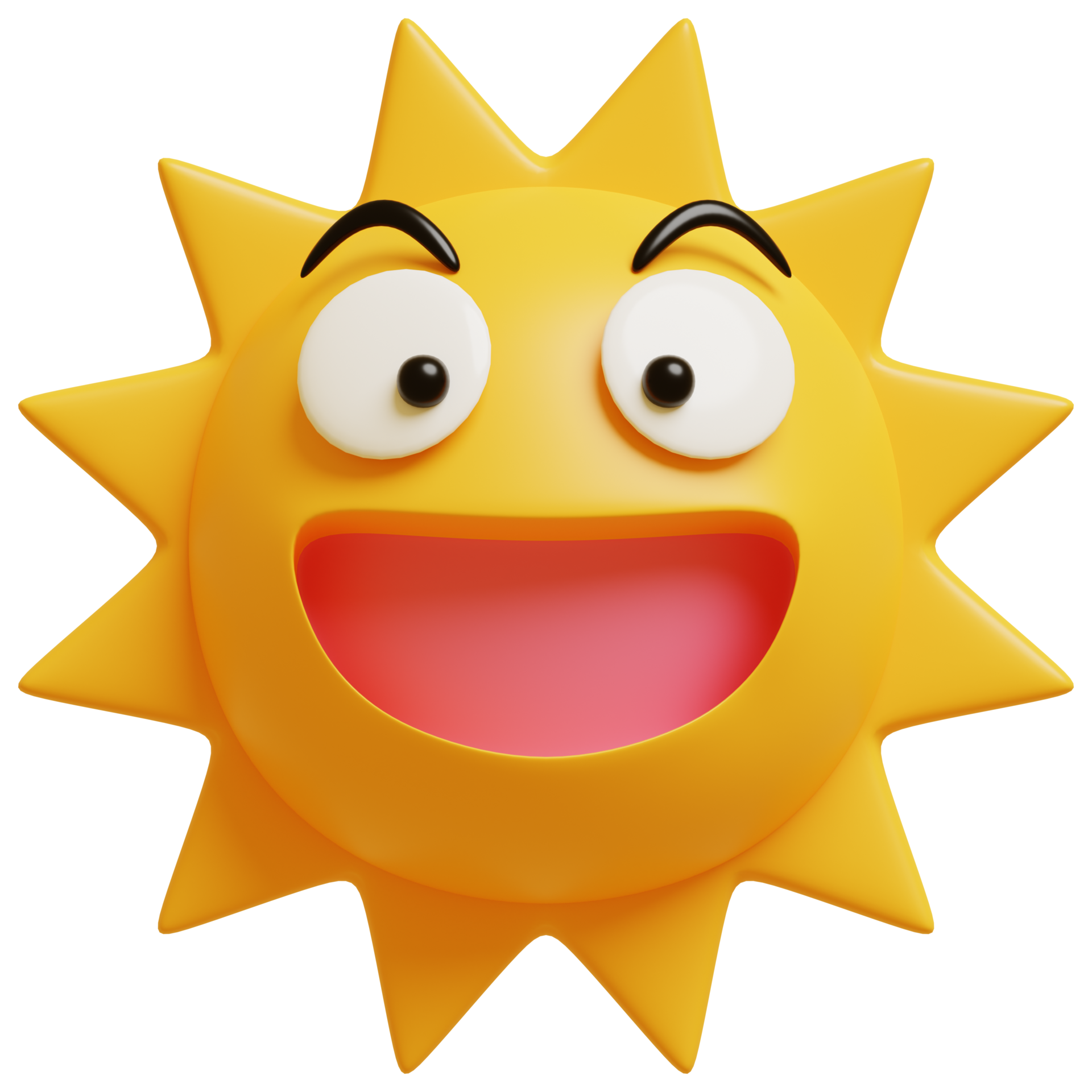3d zon emoji.blij zon, grappig schattig karakter. 22207042 PNG
