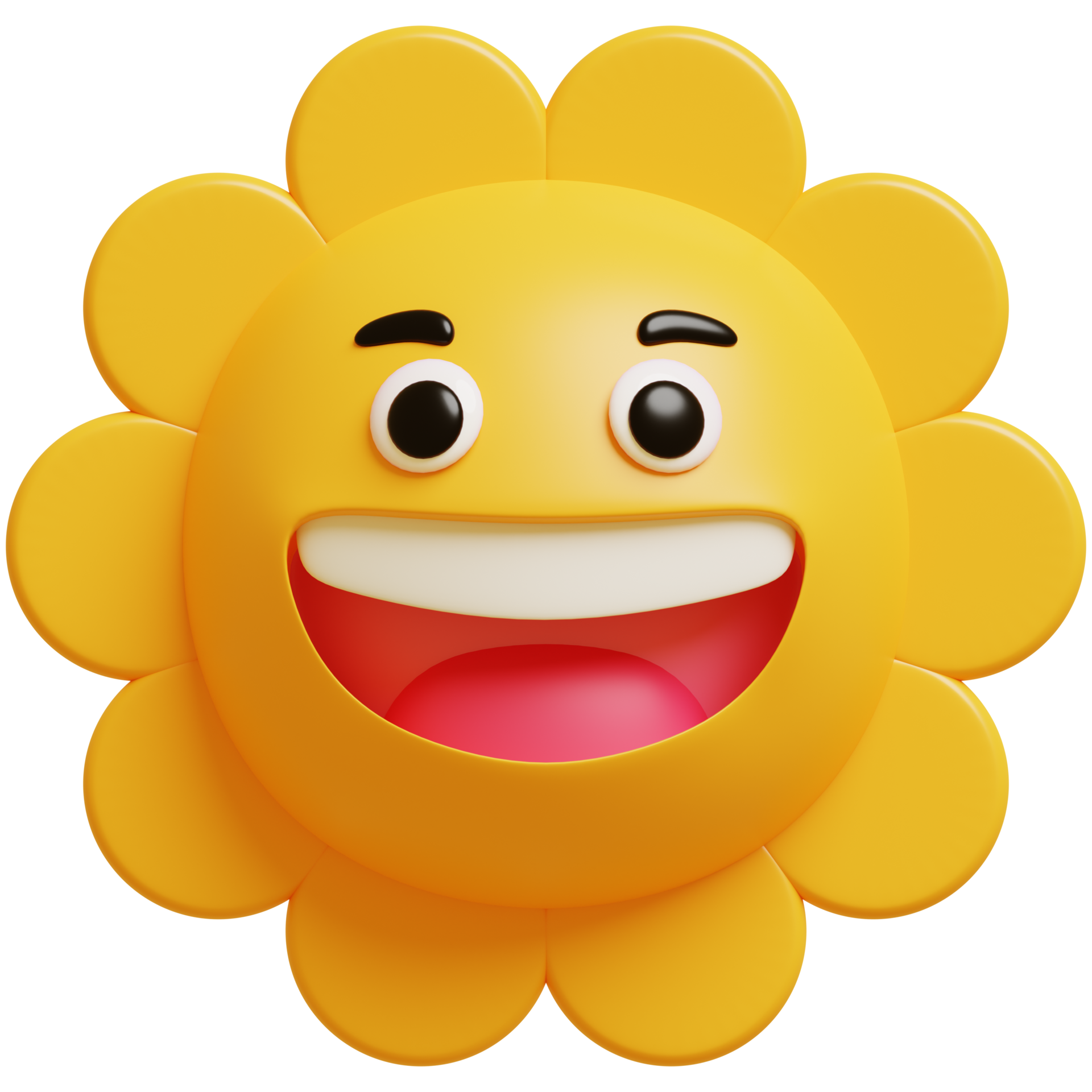 3d zon emoji.blij zon, grappig schattig karakter. 22207053 PNG