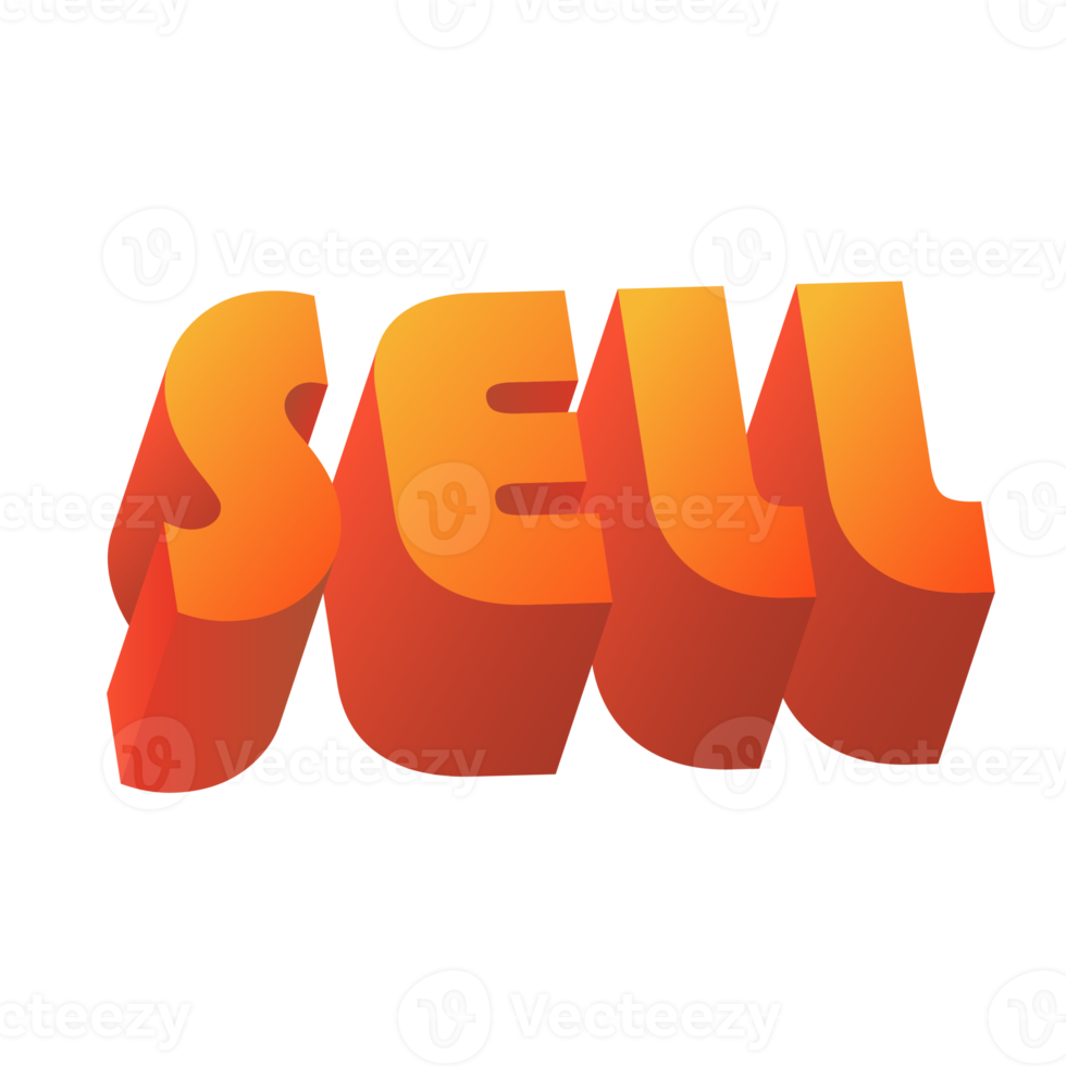 3d word sell png