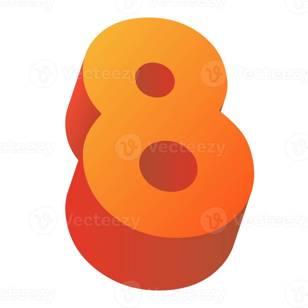 3d numbers eight png