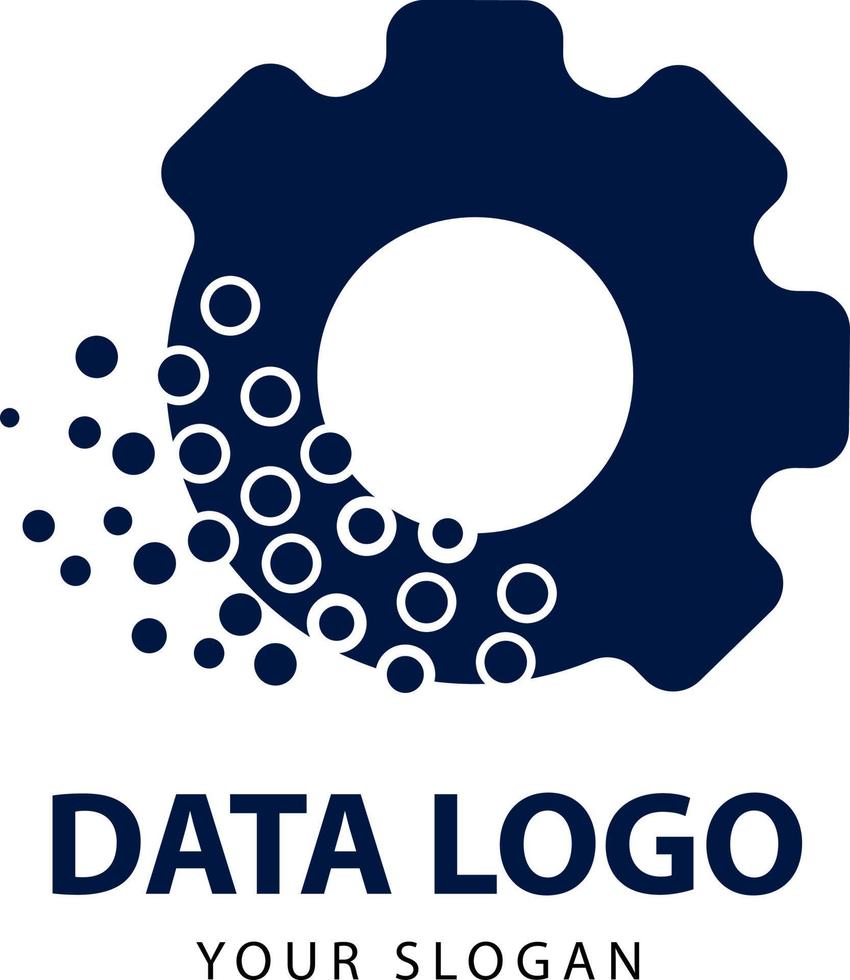 datos, engranaje, y sistema datos logos vector