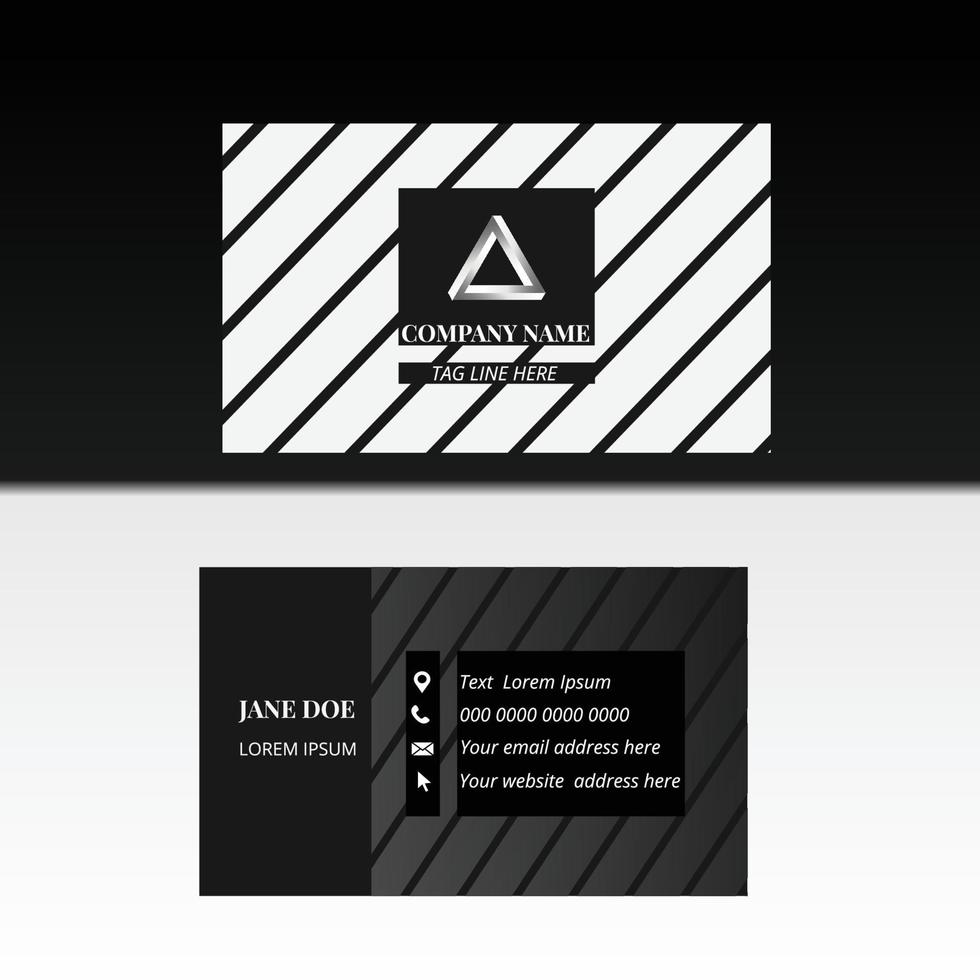 Modern black white professional abstract business card design template vector