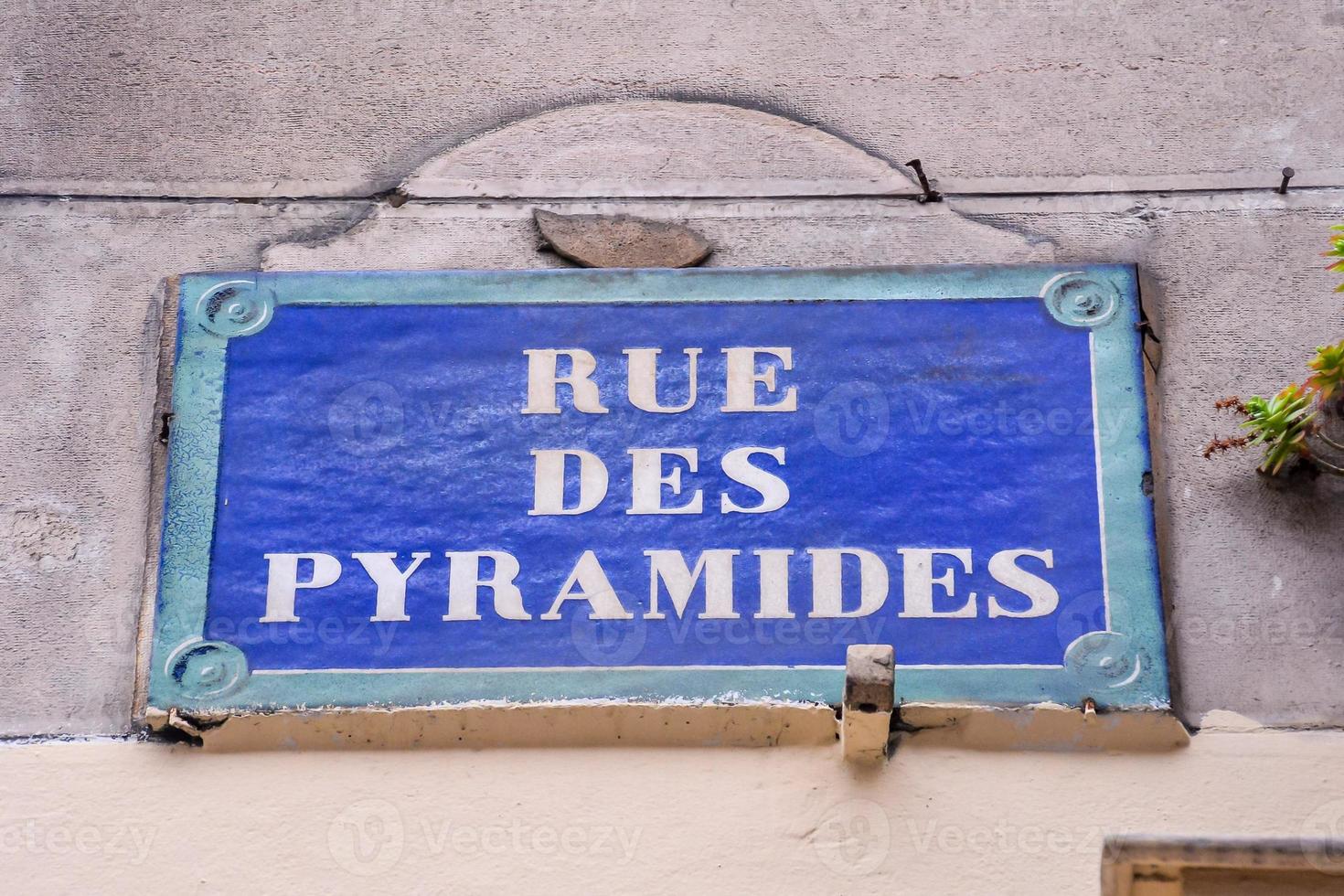 Blue sign in Paris photo