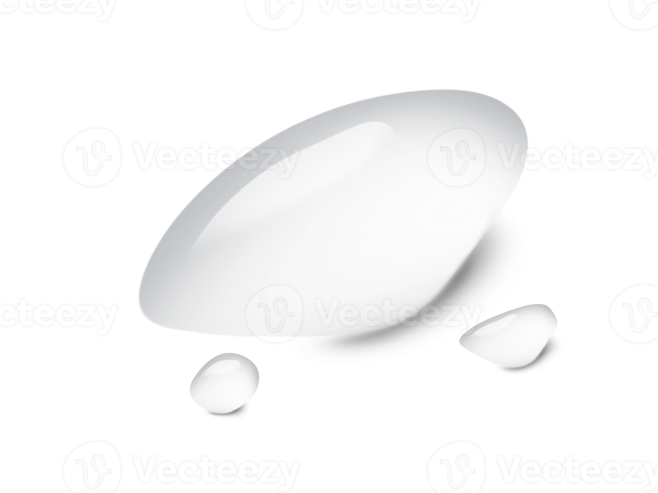 realistic water drop free form shape isolated on transparency