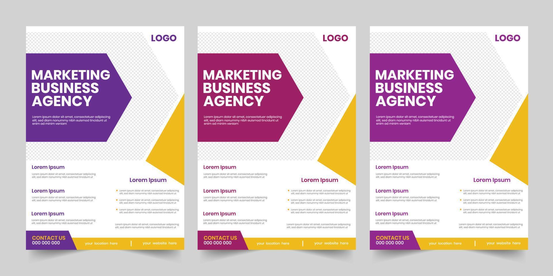 Corporate business one page Print advertising book with annual report future flier design vector
