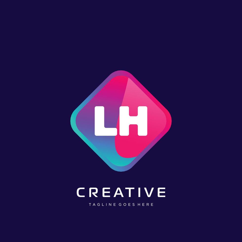 LH nitial logo With Colorful template vector. vector