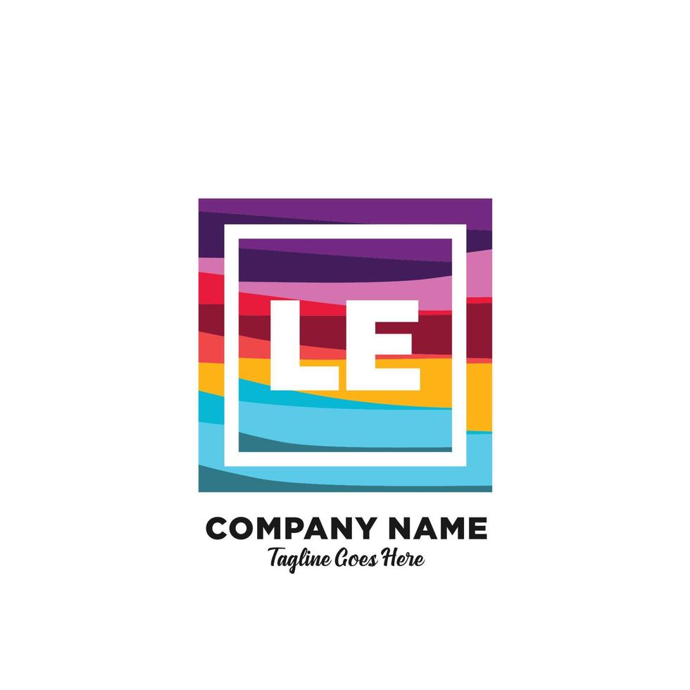 LE initial logo With Colorful template vector