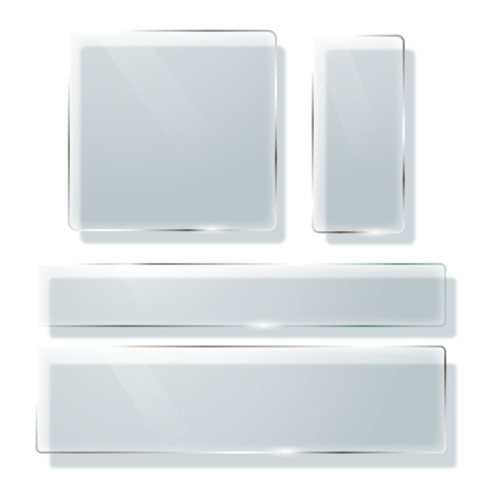 3d Set of rectangle Glass Plates png