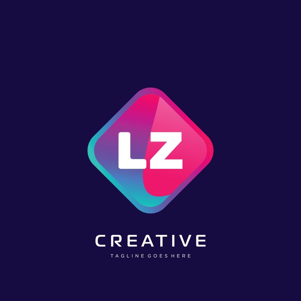 LZ initial logo With Colorful template vector. vector