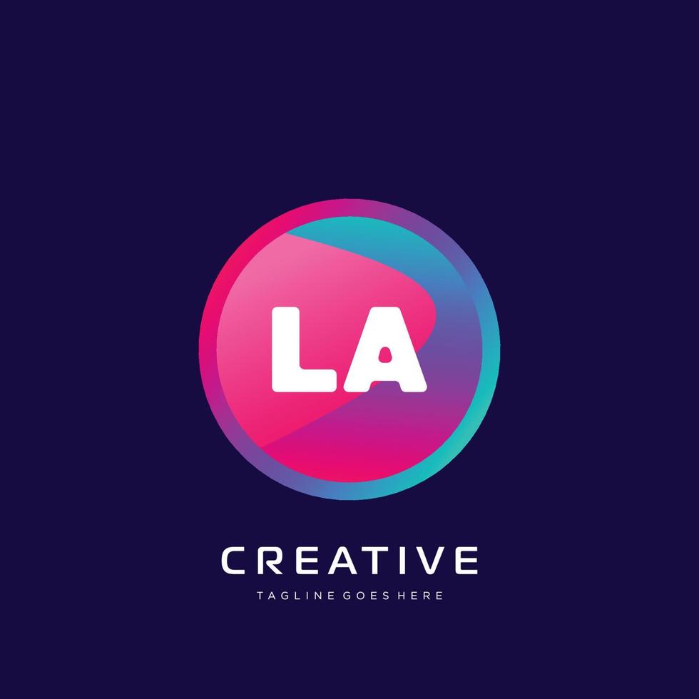 LA initial logo With Colorful template vector. vector