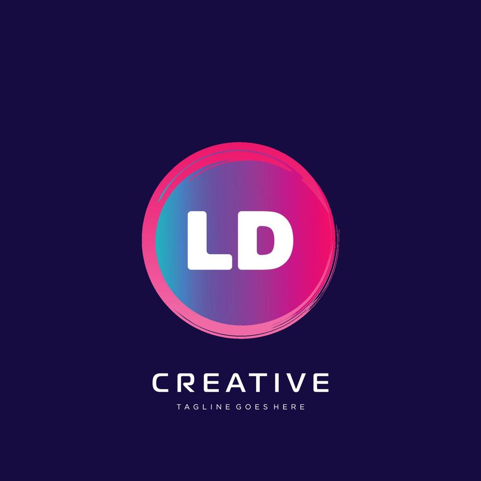 LD initial logo With Colorful template vector. vector