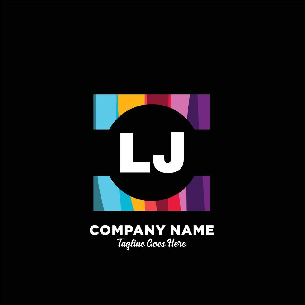 LJ initial logo With Colorful template vector