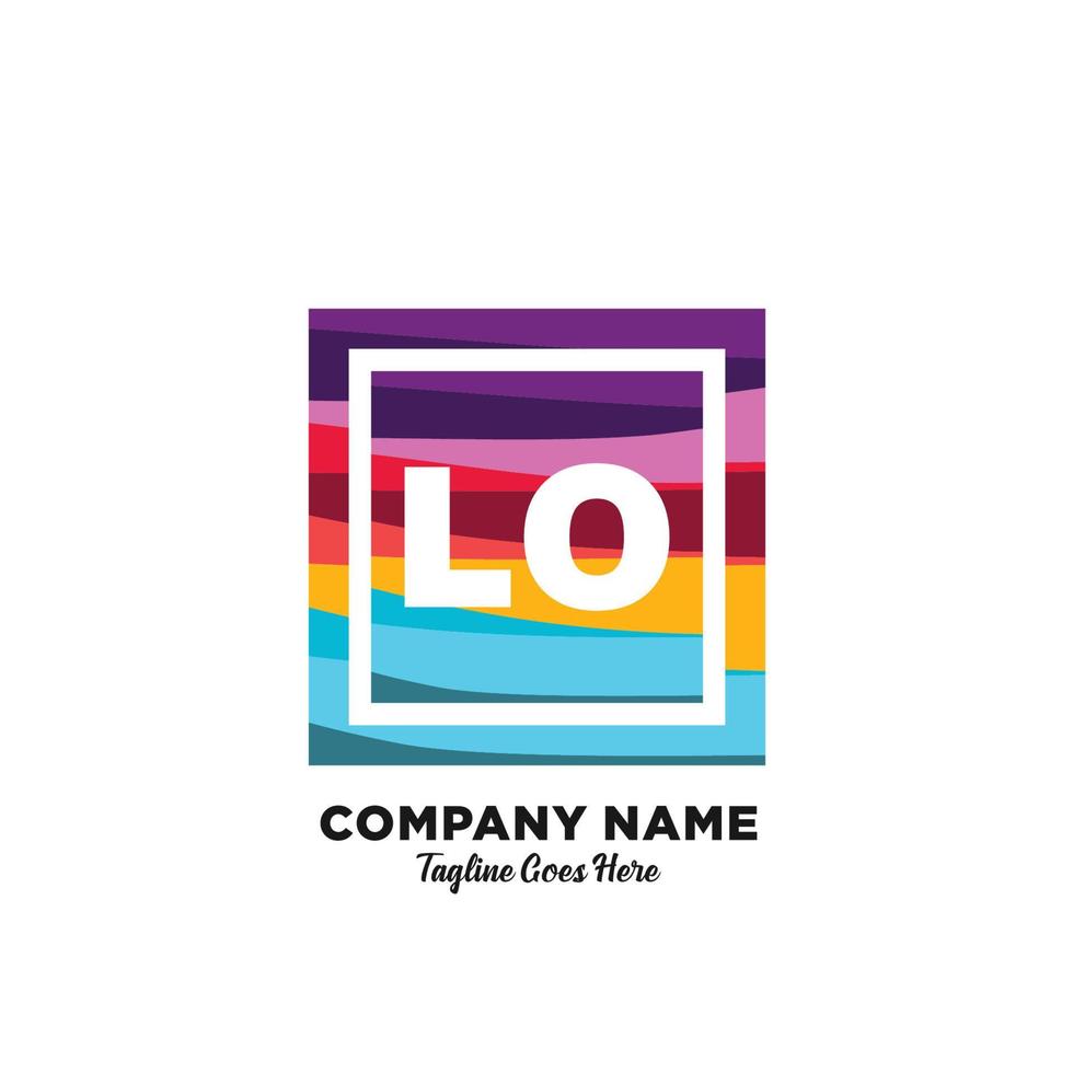 LO initial logo With Colorful template vector