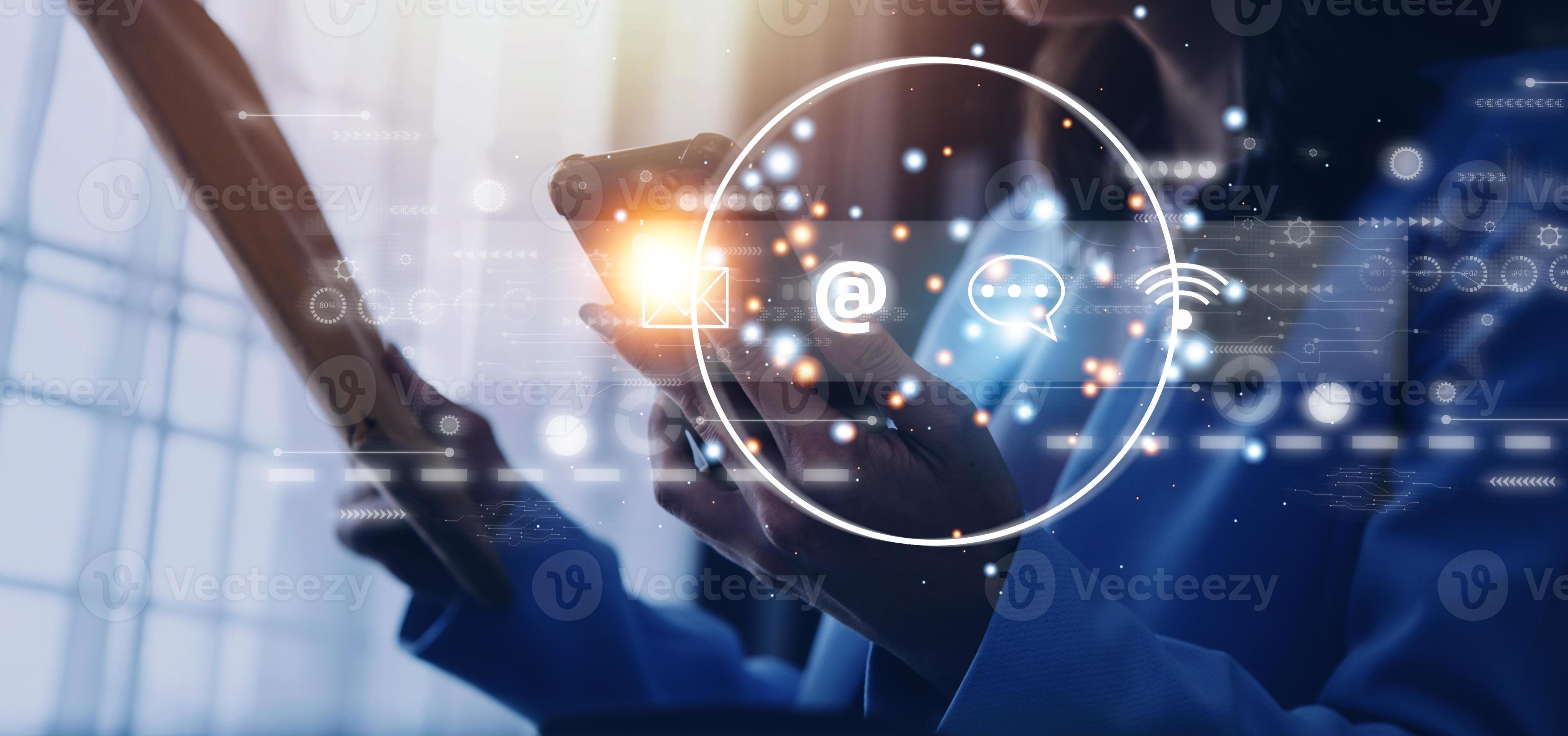 Contact us or Customer support hotline people connect. Businessman