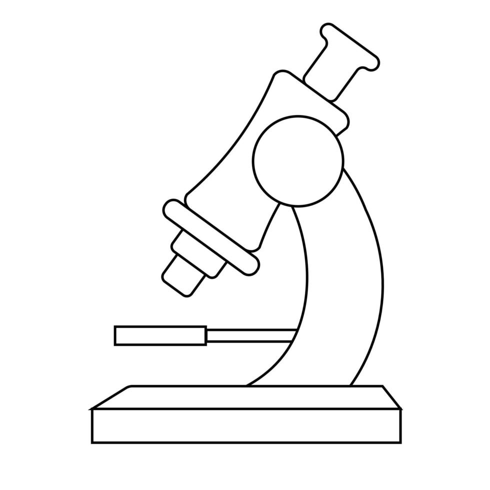 Microscope Icon, Laboratory Magnification Instrument. Simple element illustration from Education concept vector