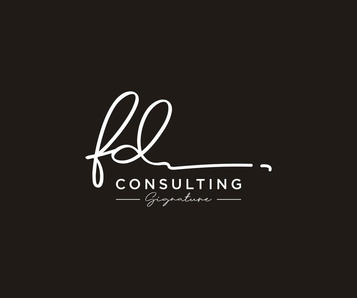 Initial FD signature logo collection template vector. Hand drawn Calligraphy lettering Vector illustration.