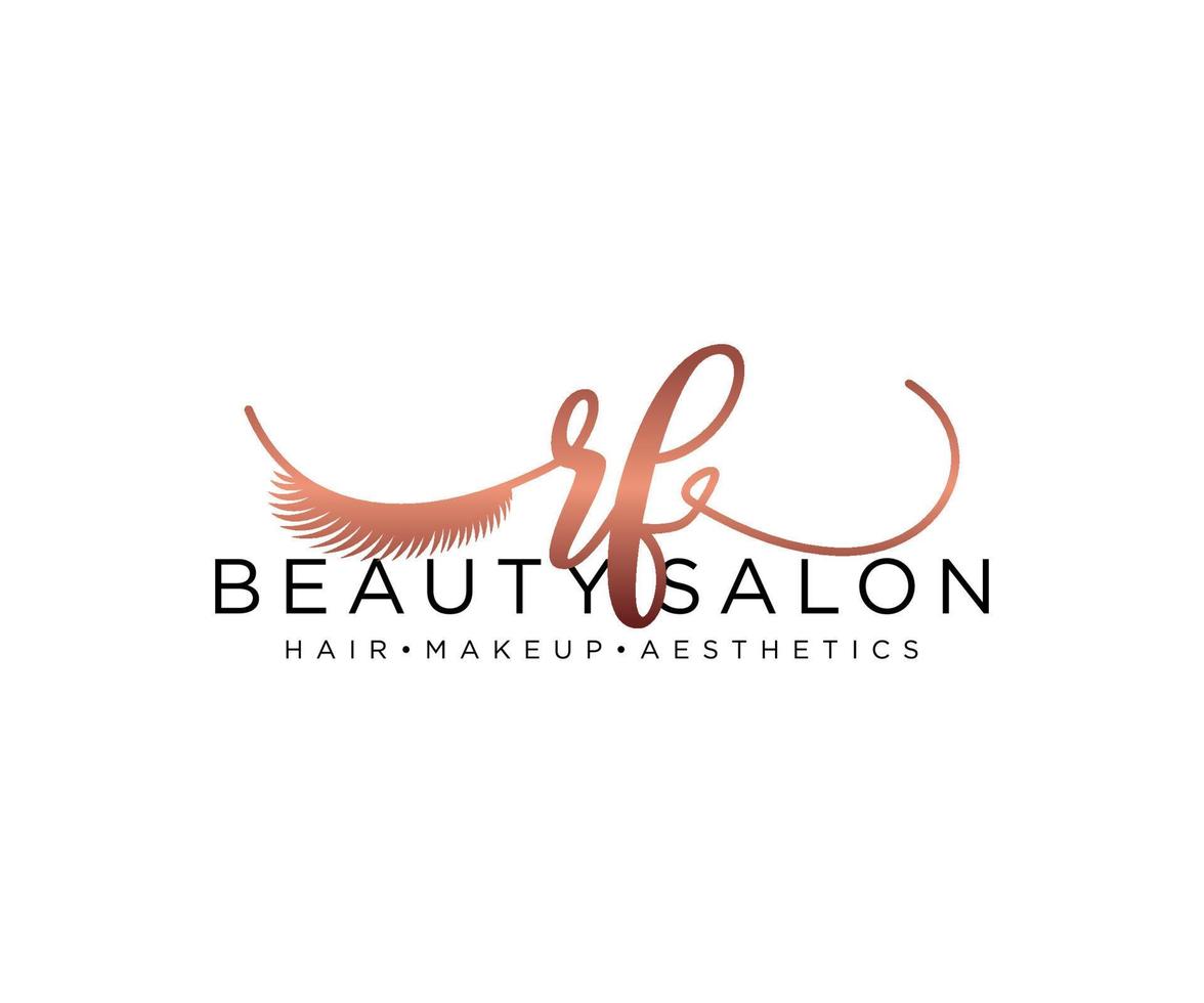 Initial RF feminine logo collections template. handwriting logo of initial signature, wedding, fashion, jewerly, boutique, floral and botanical with creative template for any company or business. vector