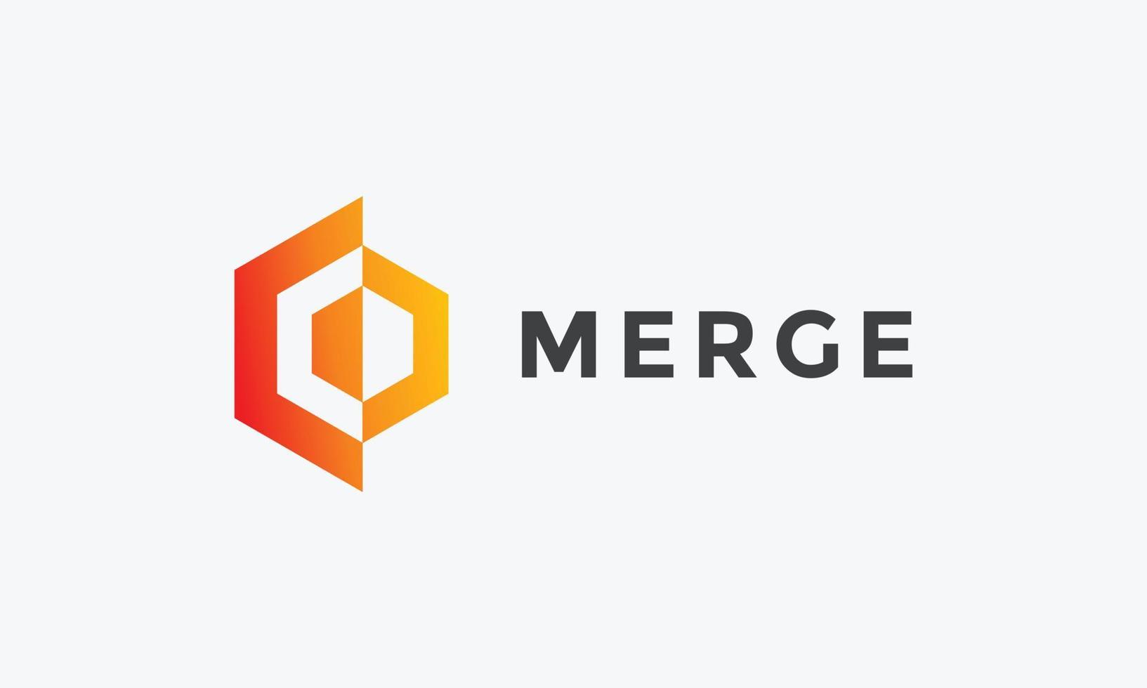 Logo vector modern hexagonal triangle element design concept symbol technology