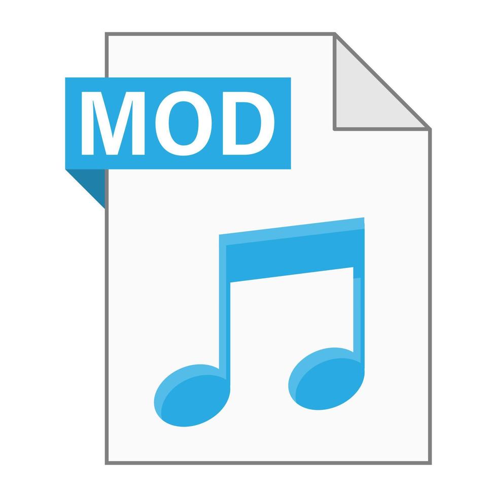 Modern flat design of MOD file icon for web vector