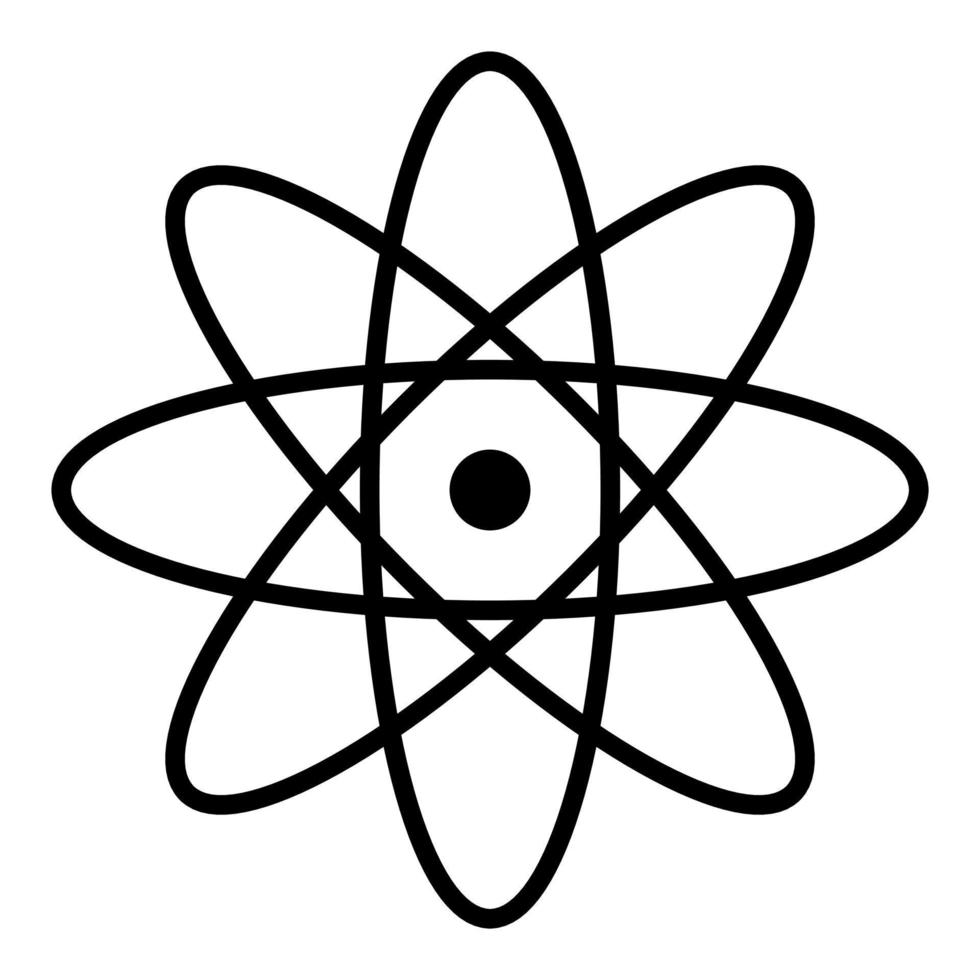 Atom icon illustrator vector. Simple atom symbol vector