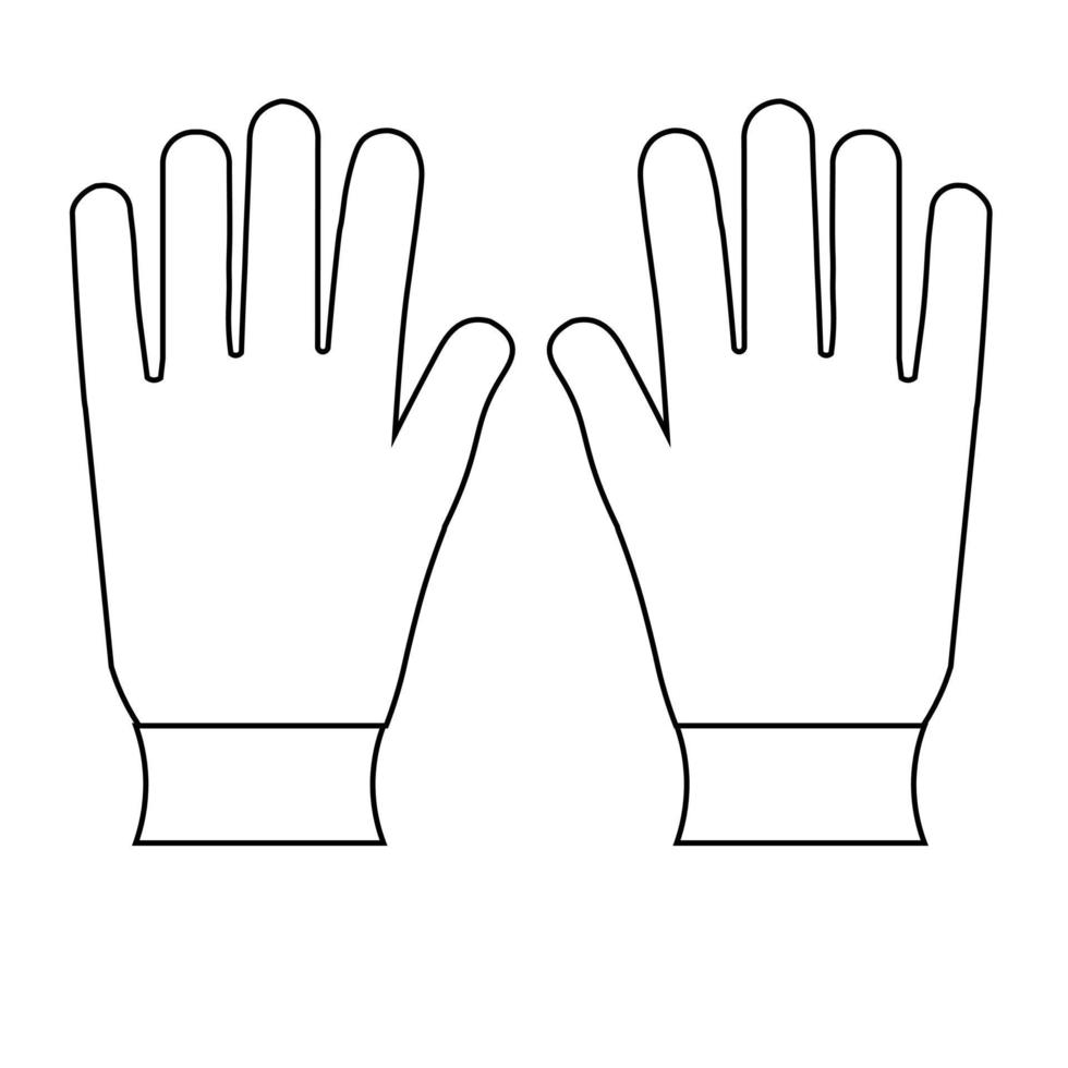 Gloves flat design illustration, Construction work gloves vector