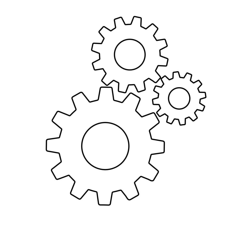 engranajes firmar sencillo icono en antecedentes vector