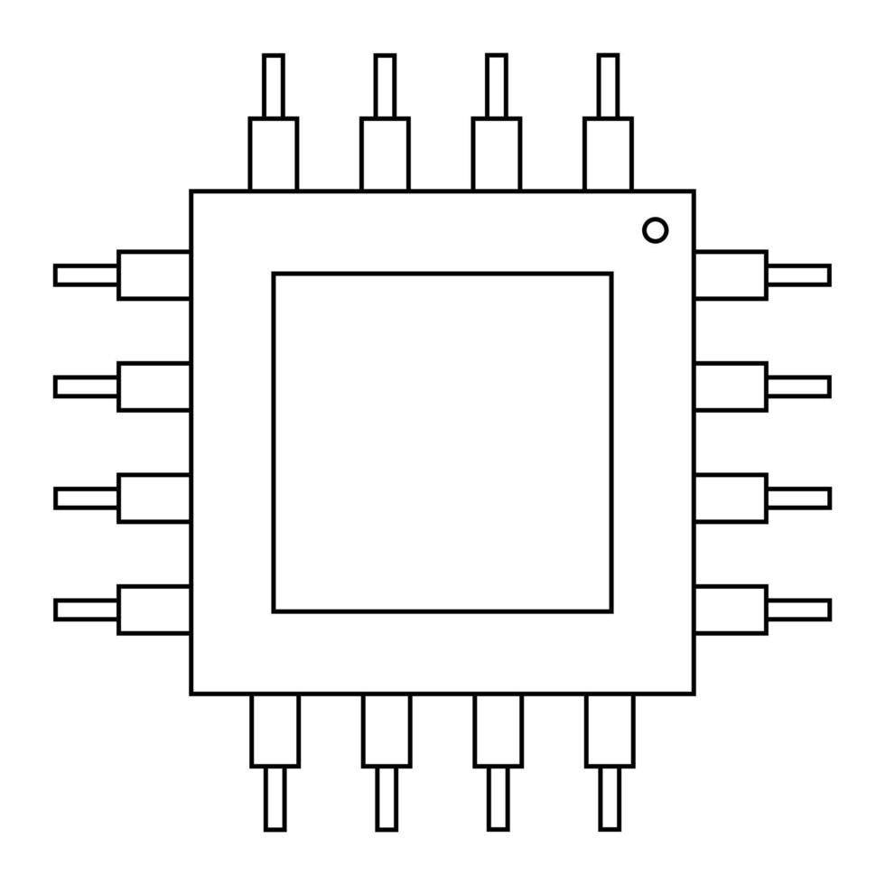 Simple illustration of Digital electronic computer CPU chip icon vector