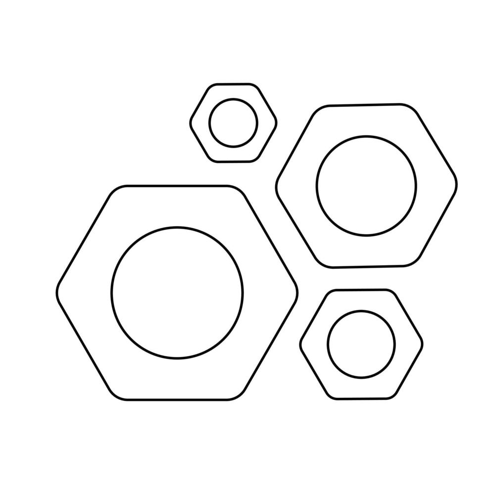 Nut tool vector icon workshop industrial instrument