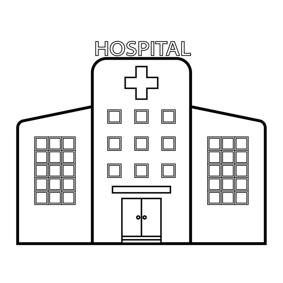 icono de hospital de salud de diseño plano. concepto médico con edificio de hospital vector